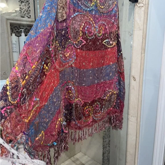 Soft Surroundings Multicolor Patterned Vest With Fringe - Picture 5 of 9